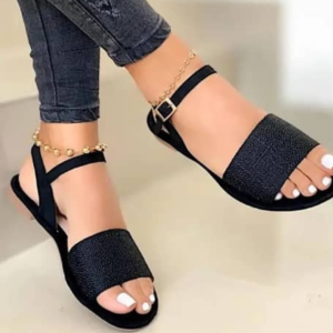 Bella Noir Ankle Strap Sandals