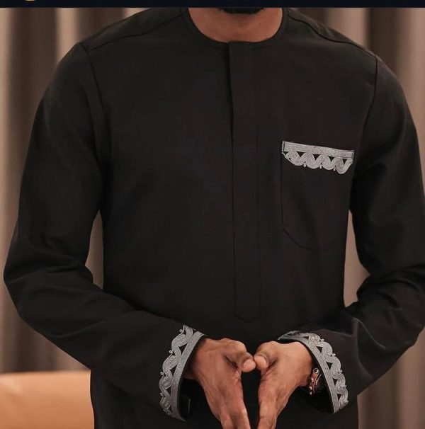 The Kano Noir – Prestige Black Embroidered Kaftan