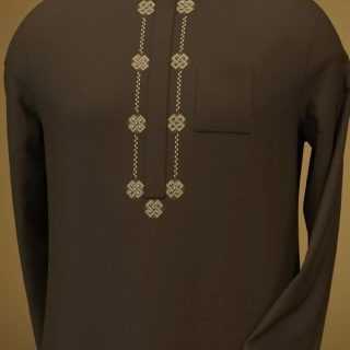 Emir’s Signature – Chocolate Gold Flow Kaftan