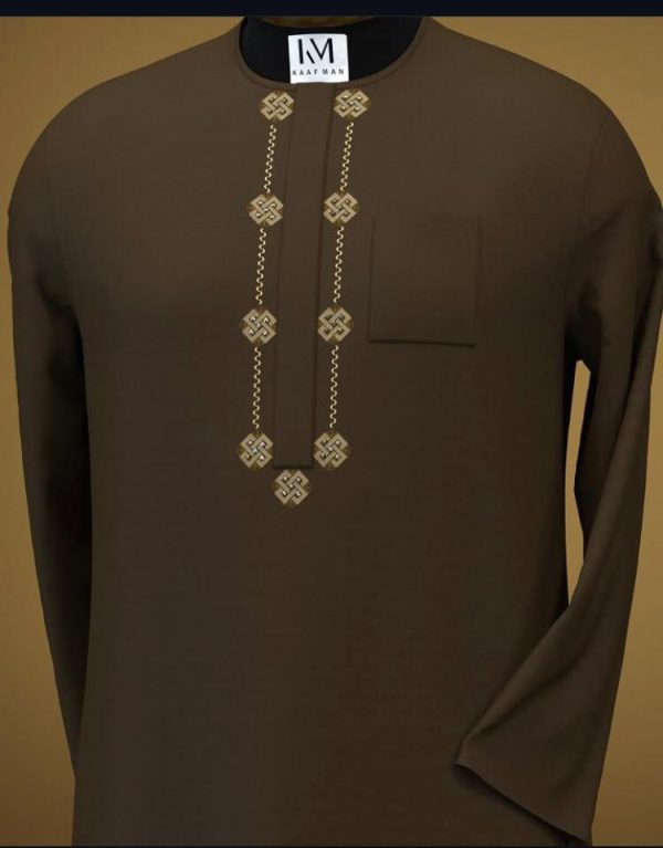 Emir’s Signature – Chocolate Gold Flow Kaftan