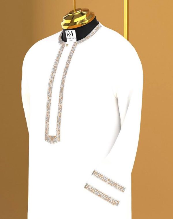 The Zayn Classic – White Royal Embroidery Kaftan