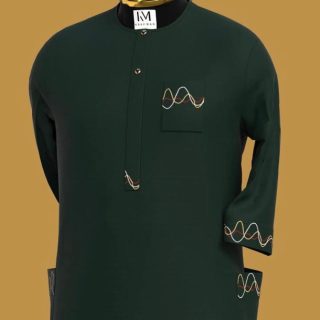 Eko Rhythm - Forest Green Wave Kaftan
