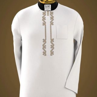 Kwara Snow - White Minimalist Kaftan
