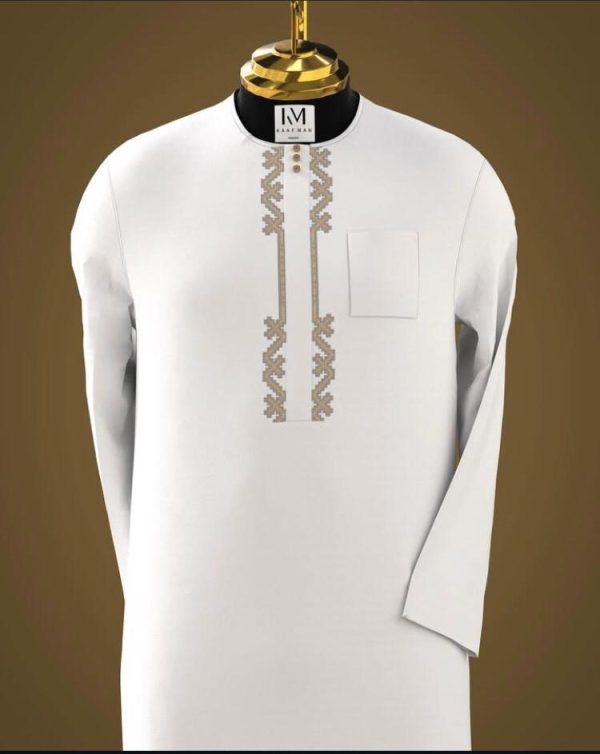 Kwara Snow - White Minimalist Kaftan