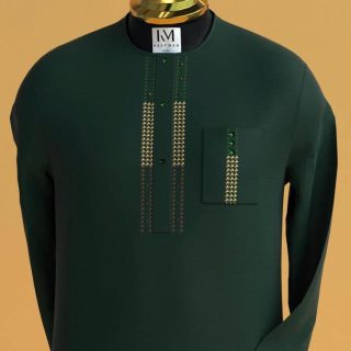 Sarki Lineage - Royal Green Beaded Kaftan