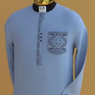 Arewa Sky - Blue Embroidered Kaftan